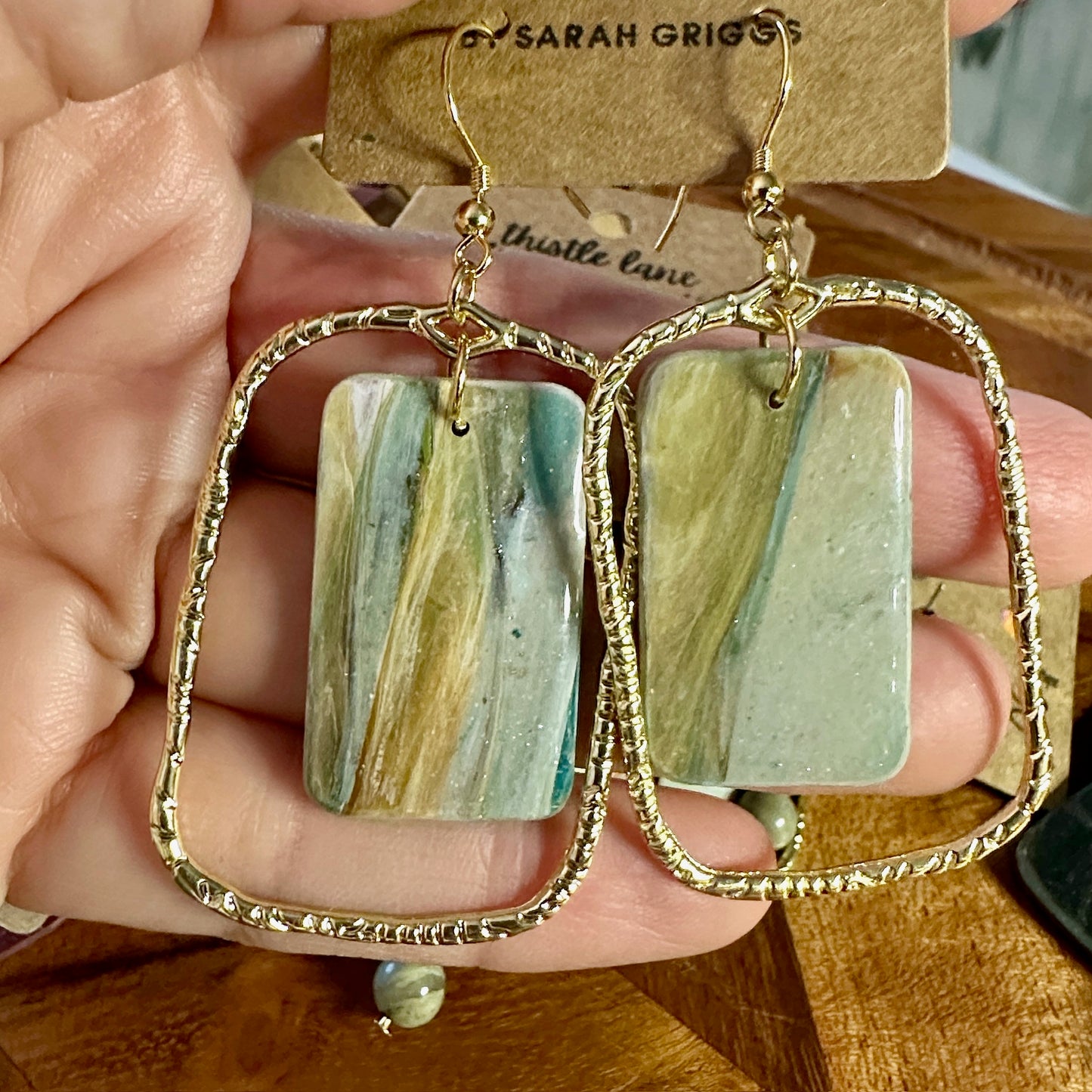 Multi-colored Polymer Clay Organic Dangle Frame