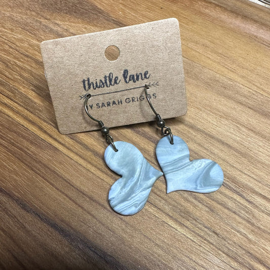 Earthy Green Heart Dangles
