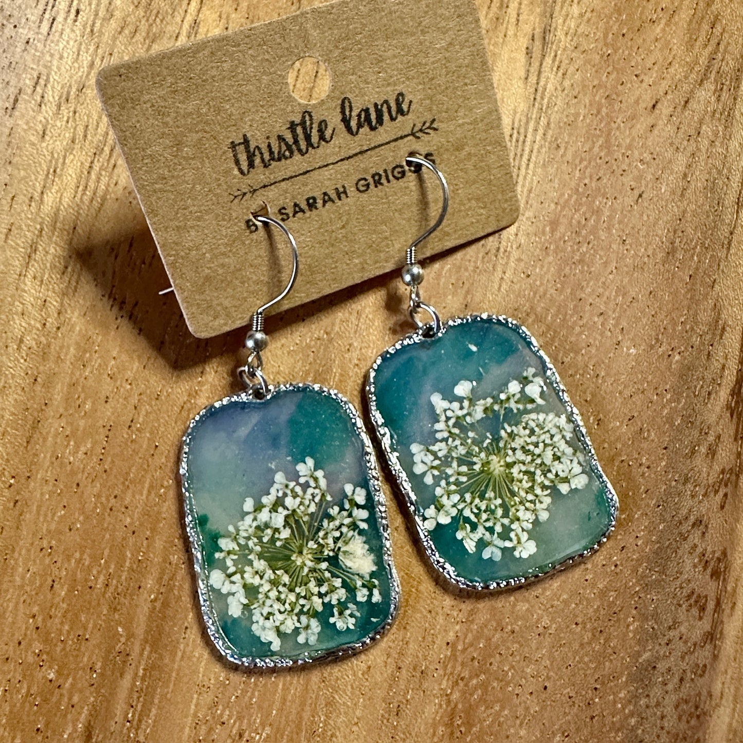 White Floral Turquoise