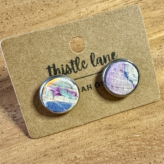 Multi colored textured 12mm Stainless Steel Studs