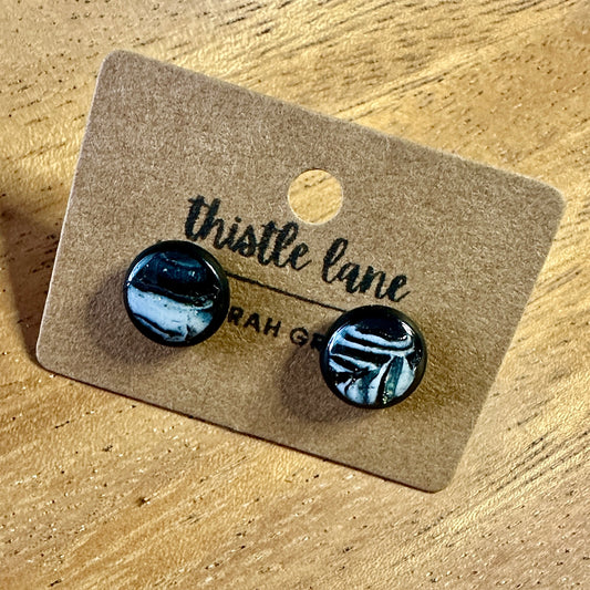 Black Teal 8mm Studs