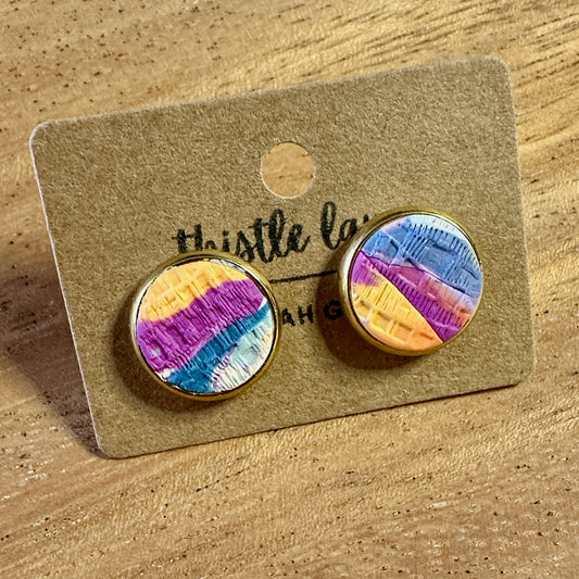 Multi color textured 12mm Studs