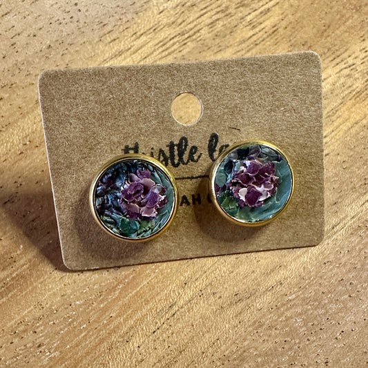 Abstract Floral 12 mm Stud