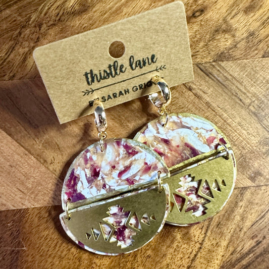 Small Hoops with Half Circle Dangle